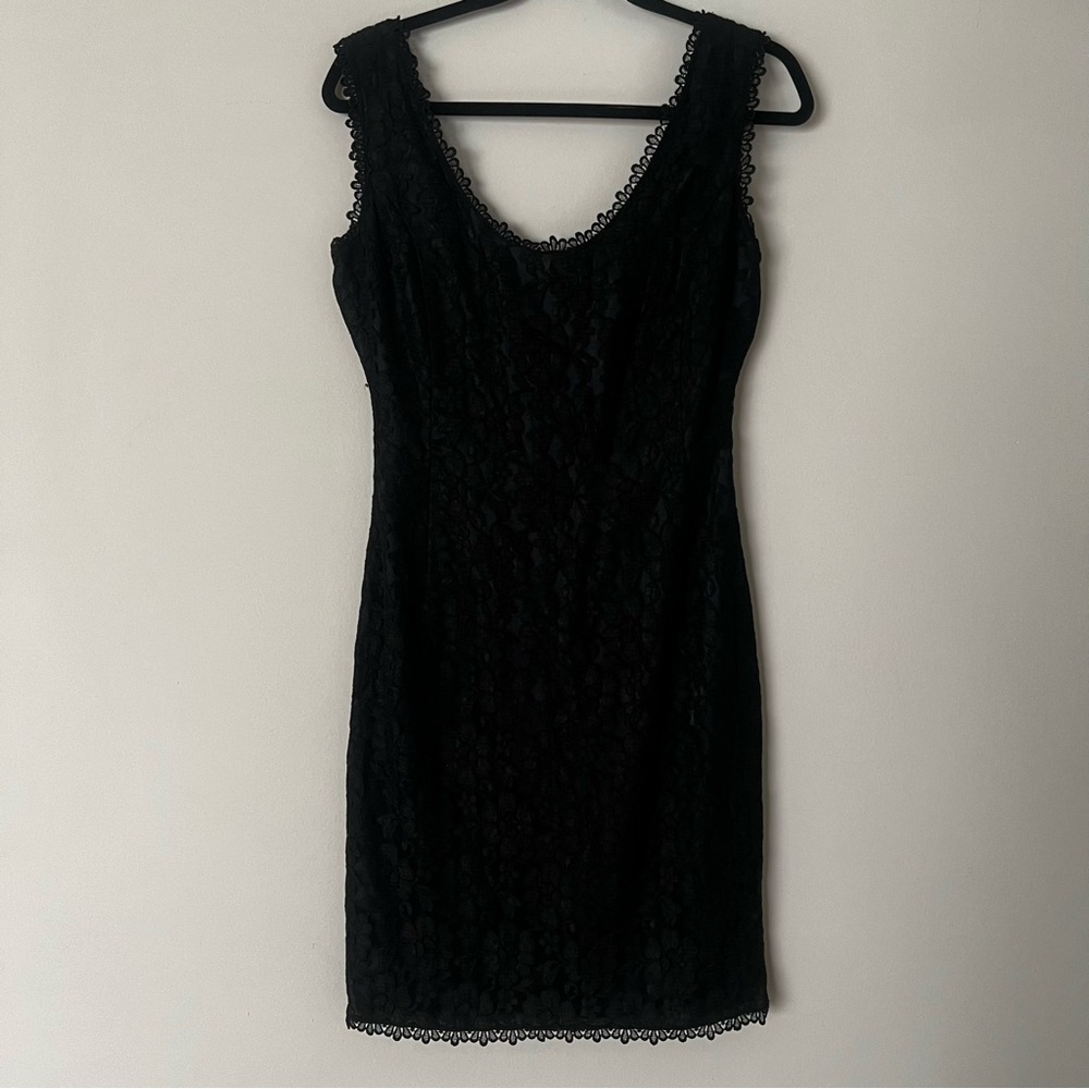 Vintage 80s 90s Lace Black Dress by Magali Collection